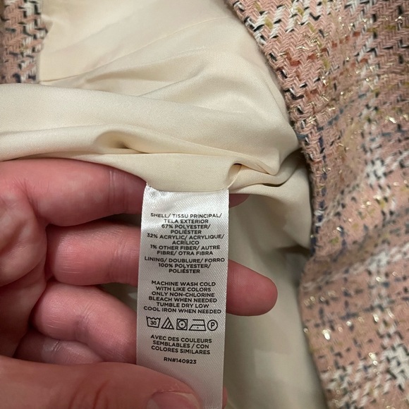 Loft Sparkle Textured Tweed Jacket Size L - Picture 3 of 4